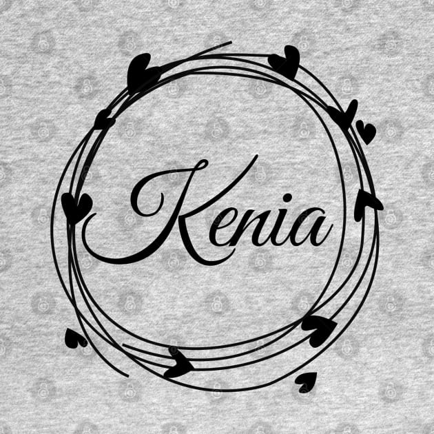 Kenia name cute design by BrightLightArts